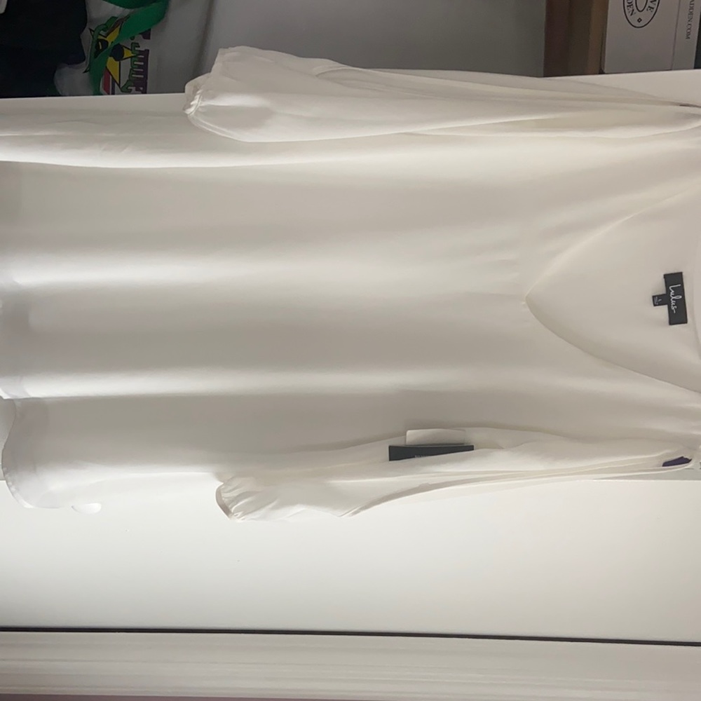 White lulu’s open sleeve dress